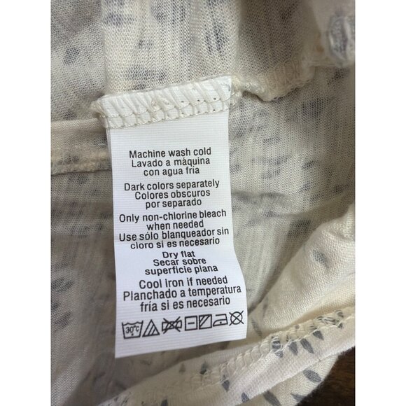 Calvin Klein Womens Beige Cotton Blend Long Sleeve Printed Top Lightweight Sz M - Picture 8 of 12